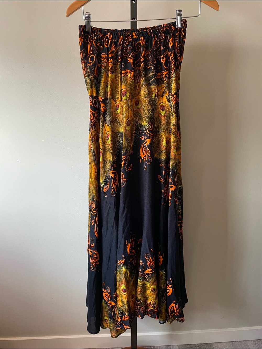 Vintage Thailand Peacock Feather Wide Leg Elephant Pant Boho Indie Sleeze 90s - Picture 2 of 10